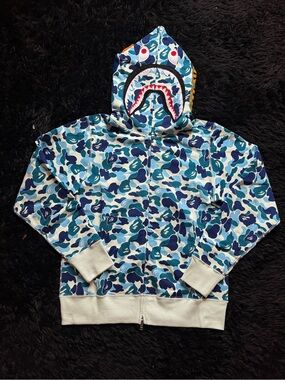 Light blue camo bape zip up